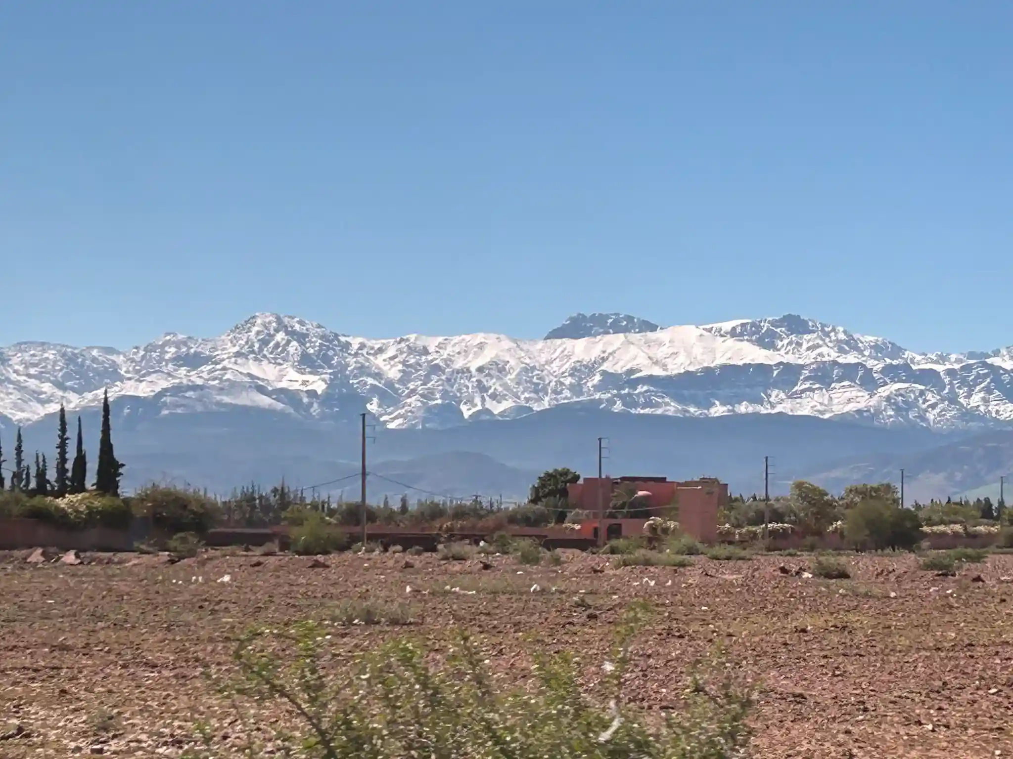 Montañas del Atlas nevadas. Marrakech