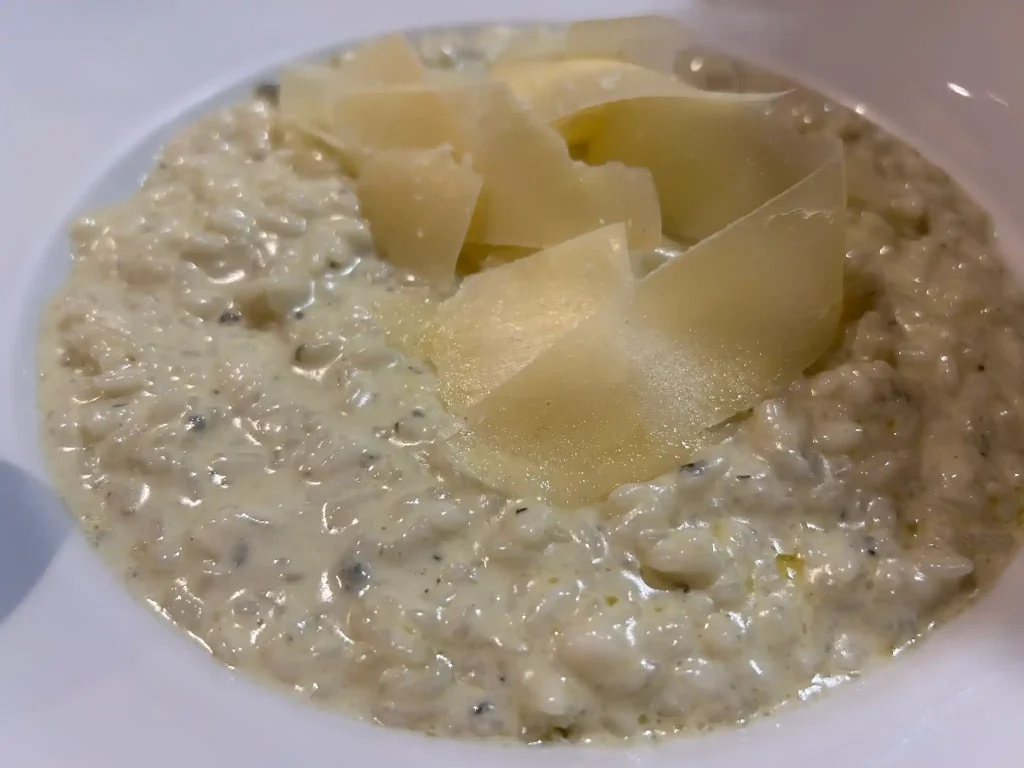 Risotto de cuatro queso en Villa Trajano