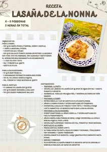 Ficha receta lasaña sin gluten Nonna