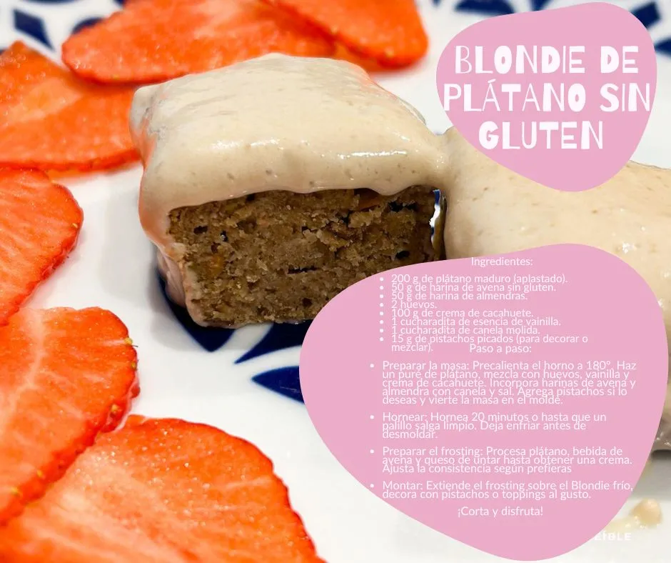 Infografía blondie sin gluten saludable