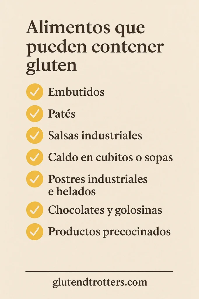 Alimentos que pueden contener gluten

Elaboración propia