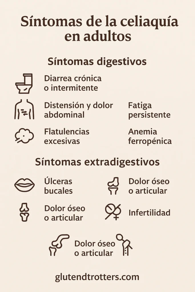 Infografia síntomas celiaquía en adultos