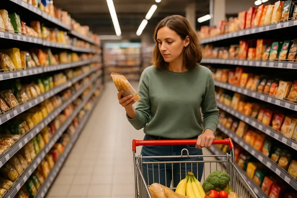Mujer comprando en un supermercado