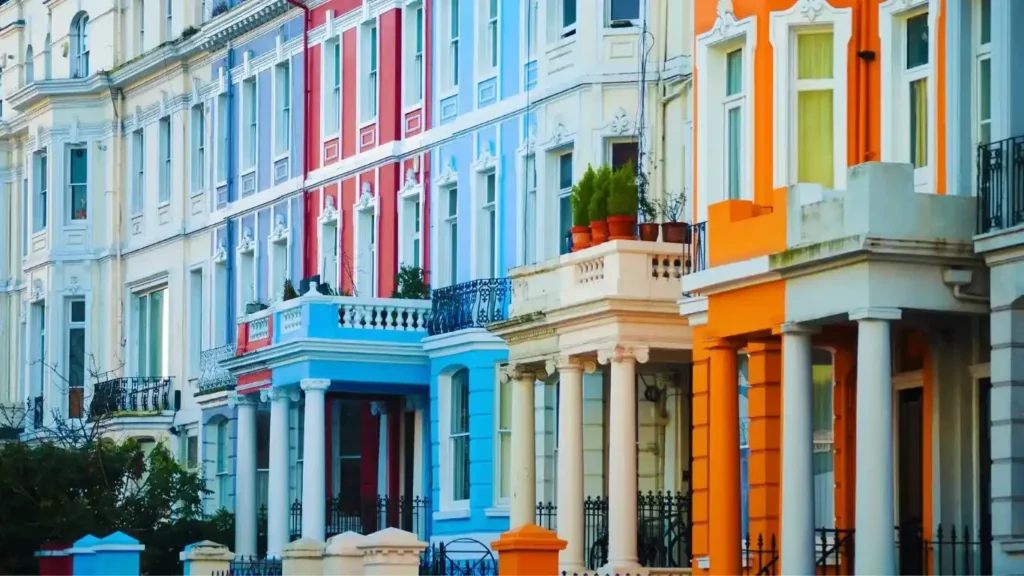 Fachadas típicas de Notting Hill