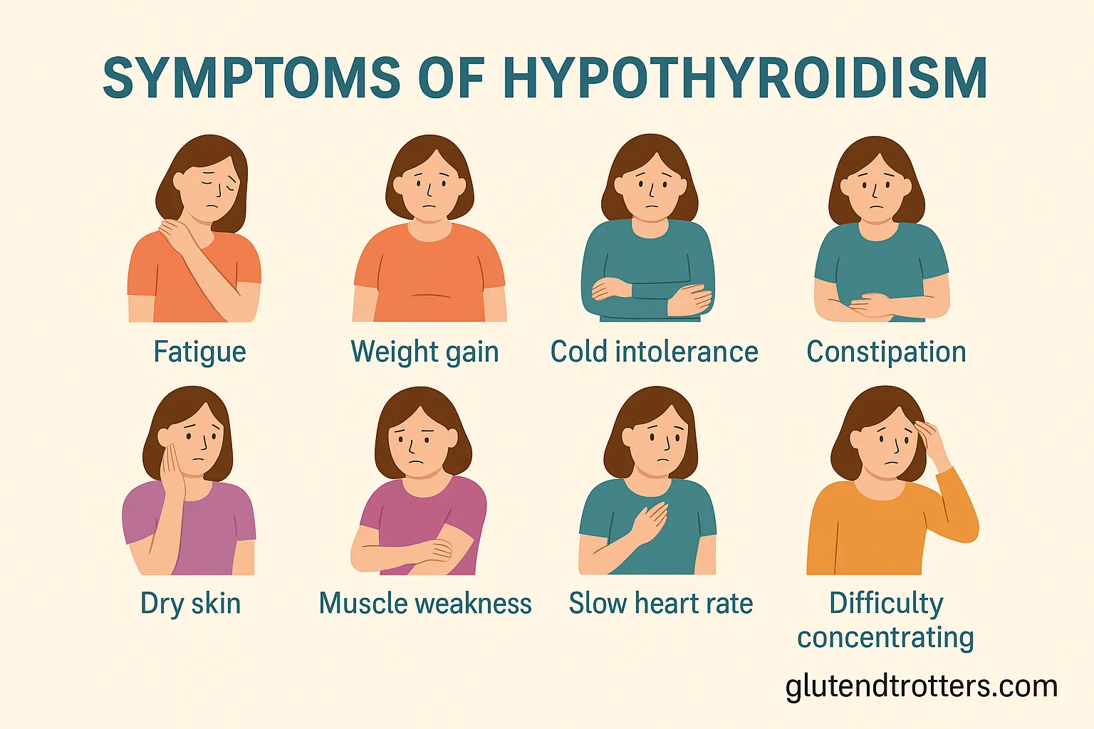 Infographic: Symptoms of hypothyroidism

Image: Glutendtrotters.com