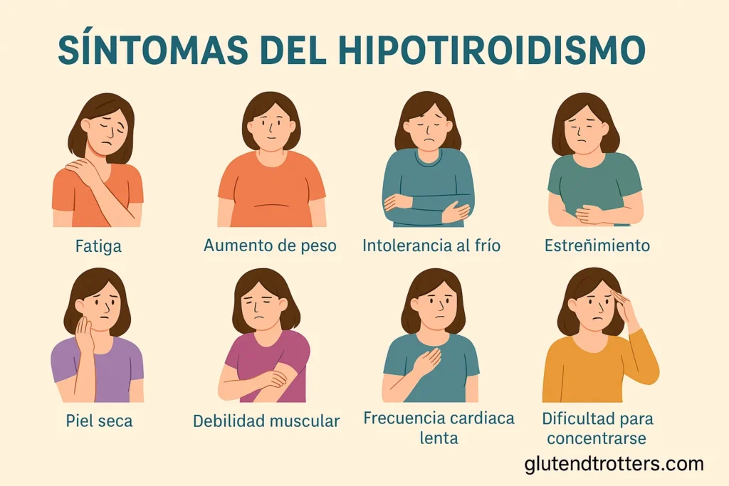 Infografía de síntomas del hipotiroidismo