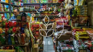Supermercado con múltiples producto y logo sin gluten