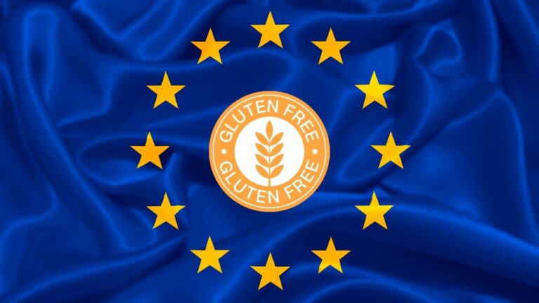 Bandera europea con logo de sin gluten