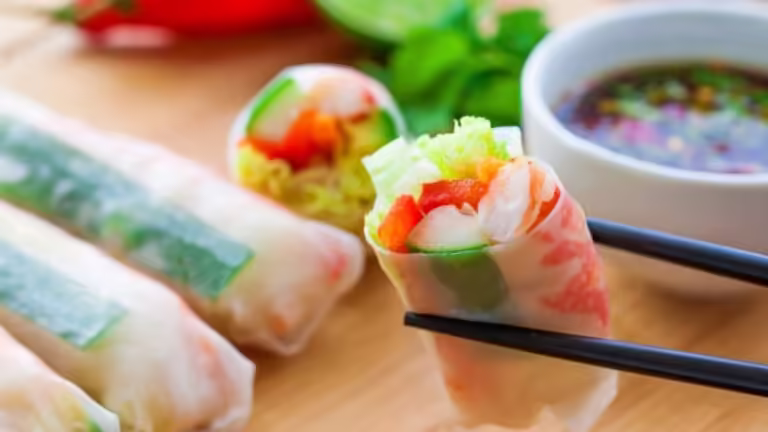 rollitos de primavera con papel de arroz